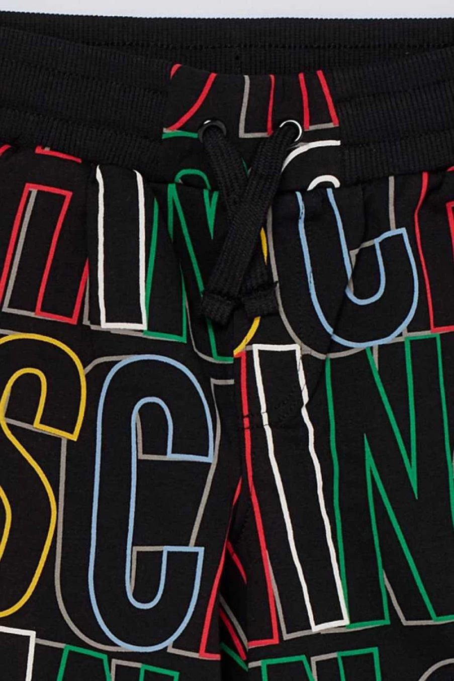 Moschino Kids' Black Hoodie and Track Pants Set for Boys and Girls