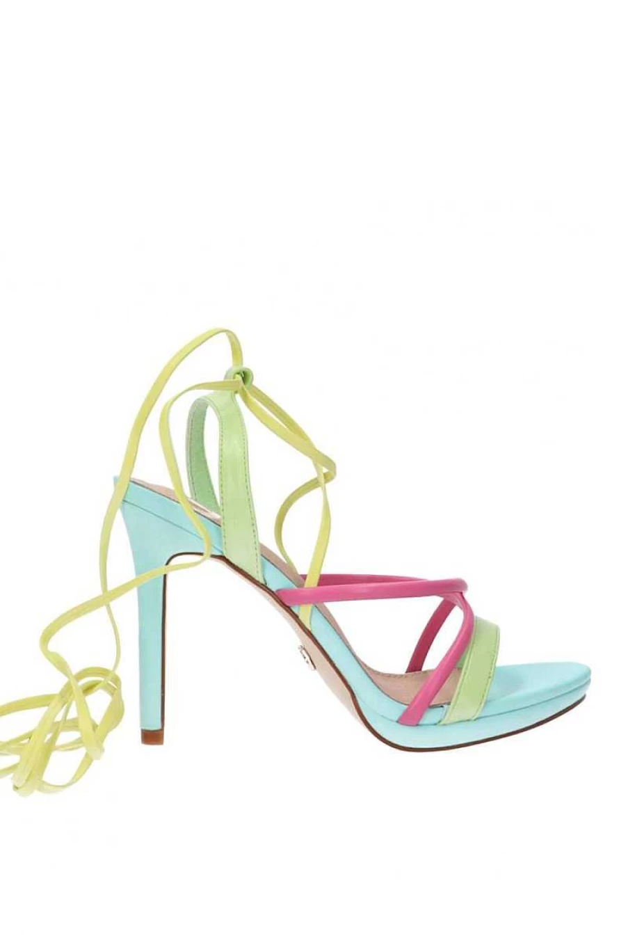 Gold&Gold Women's Blue Gd800 Multicolor High Heel Sandals