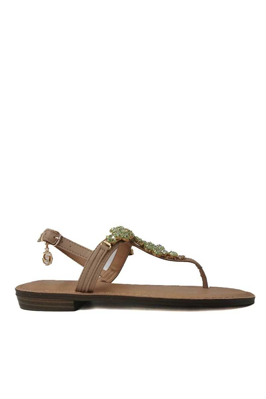Gold&Gold Women's Jewel Flip Flops GL736 - Stylish Black Sandals for Women