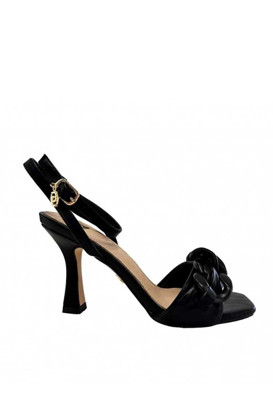 Gold&Gold Women's Gd765 Black Strap Sandals - Comfortable & Stylish Footwear