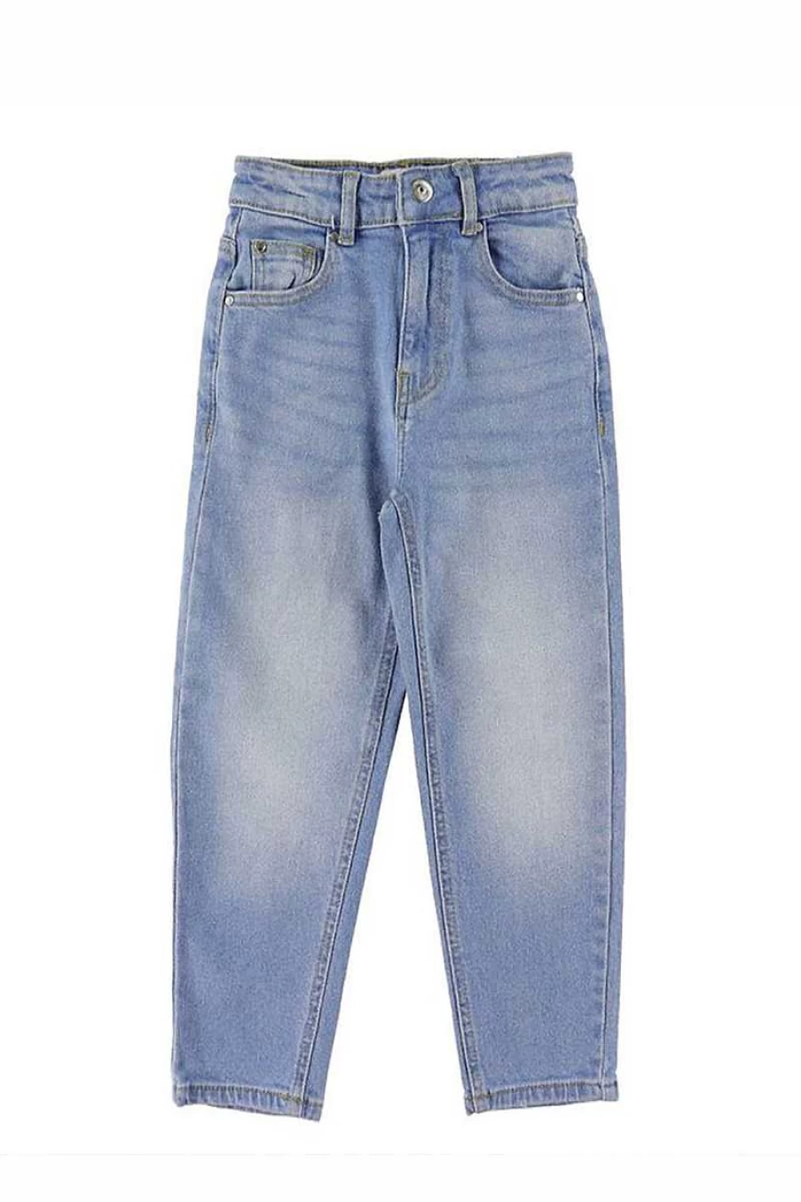 "ONLY Girl's Mom Fit Jeans in Light Blue Denim | Stylish & Comfortable"