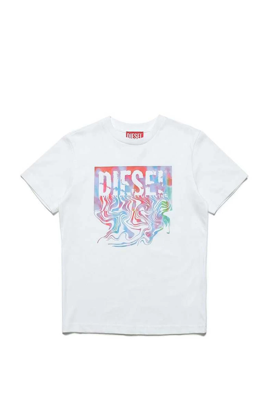Diesel Kids White T-Shirt J01442-00Yi9 - Boys & Girls Cotton Tee
