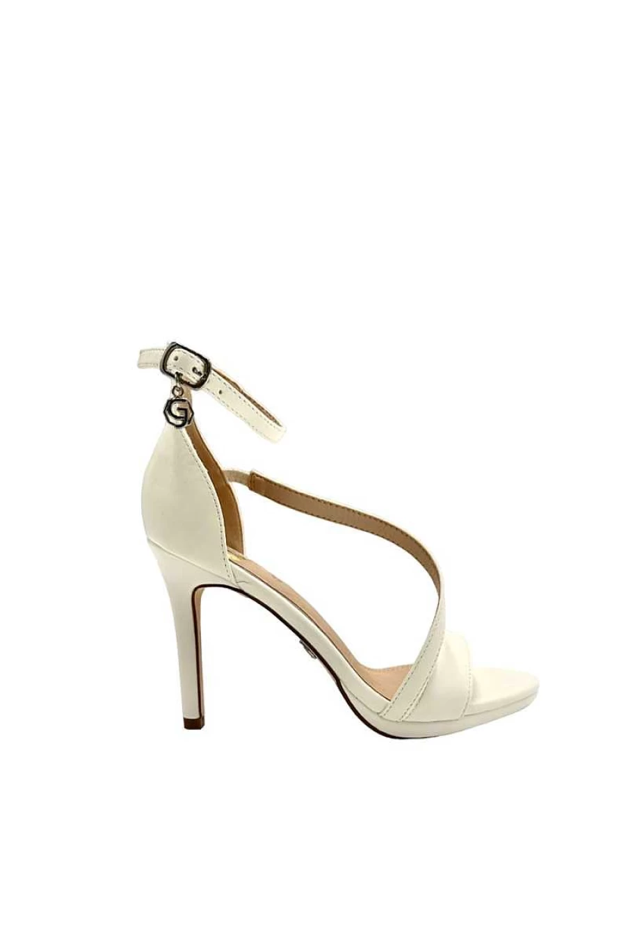 Gold&Gold Women's White Strap Sandals Gp466 - Comfortable Summer Footwear for Ladies