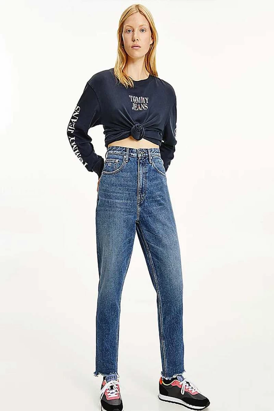 Tommy Hilfiger Women's Mom Jeans in Dark Denim - High-Waisted Vintage Style Uhr Dw0Dw11492 1Bk