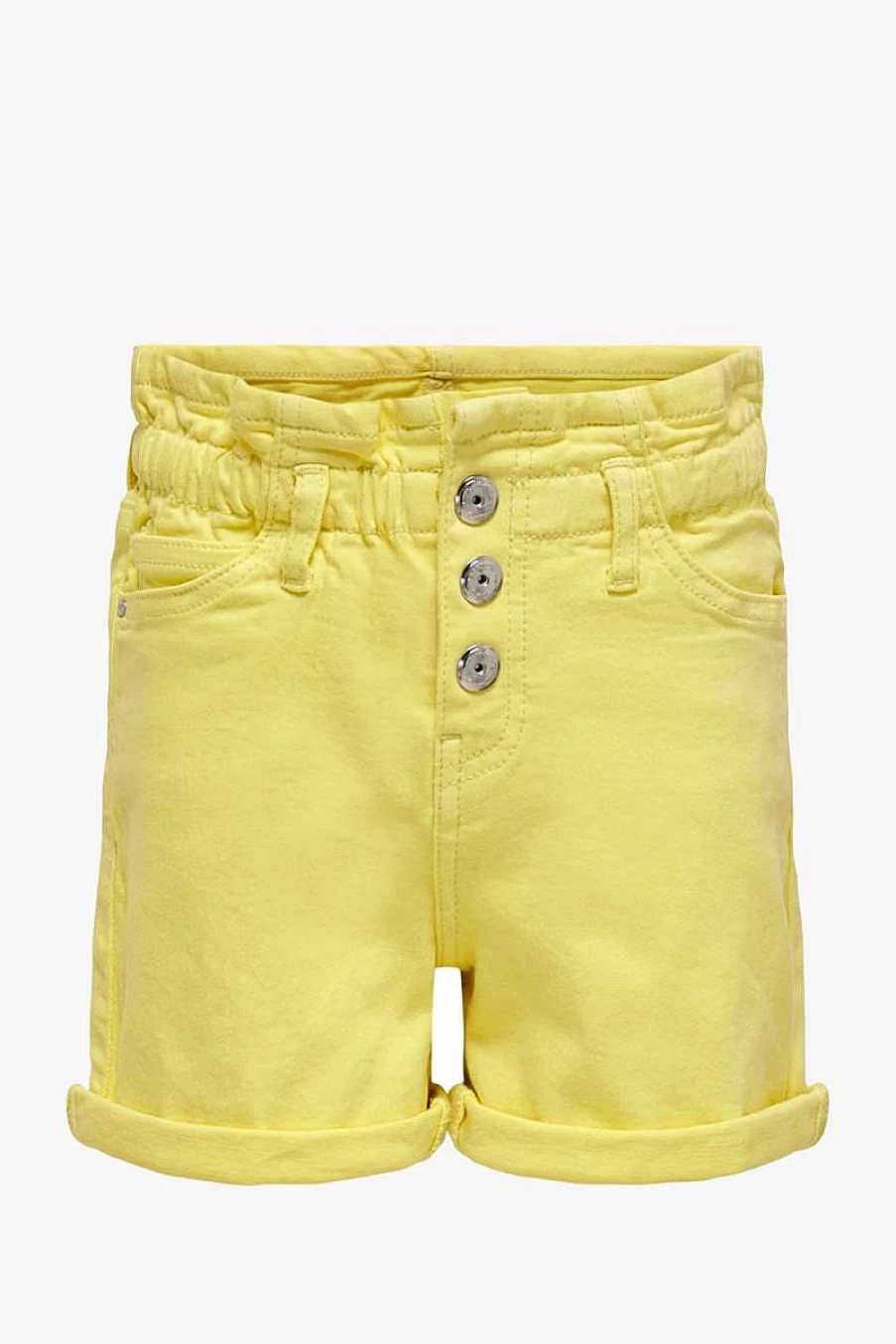 "ONLY Girls' Yellow Denim Shorts | High-Waisted Jean Shorts for Girls"
