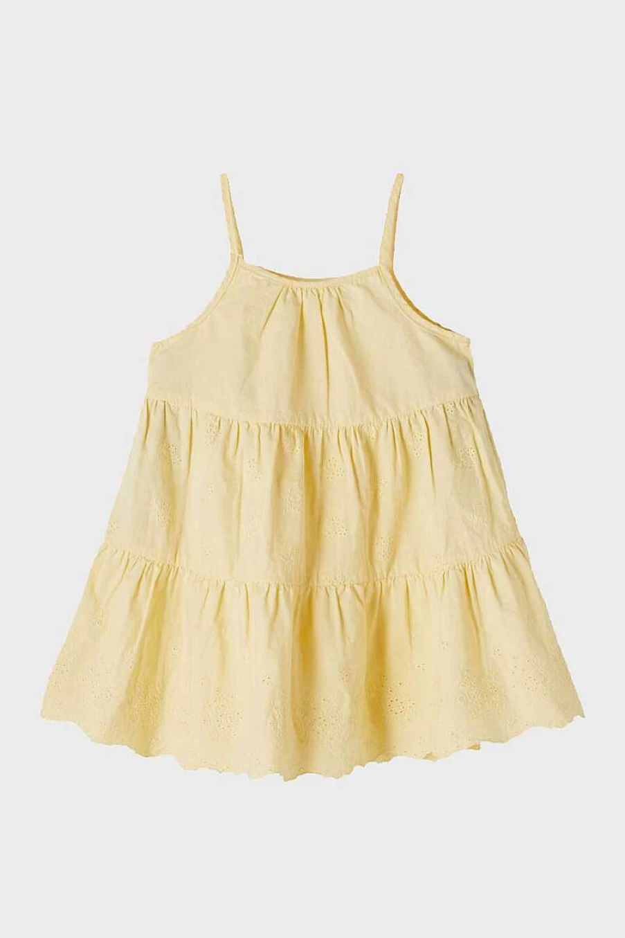 Name.it Girl's San Gallo Lace Dress in Neo Yellow | Style 13202492