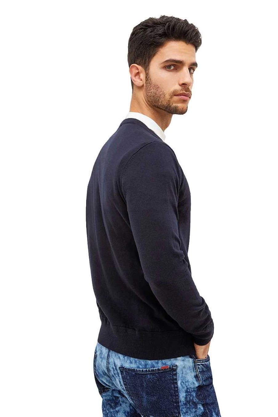 Liu Jo Men's Dark Blue Crew-Neck Sweater M222P202Girofirst 701