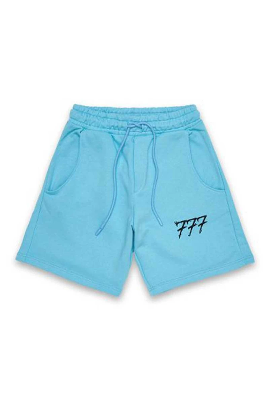 777 Men's Light Blue Fleece Bermuda Shorts - Comfortable Casual Summer Shorts for Men