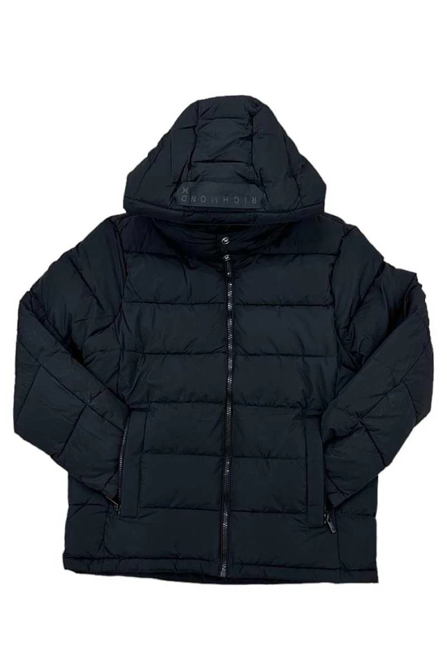 Richmond Men's Black Padded Jacket - Alicia Uma23073Pi Winter Coat for Men
