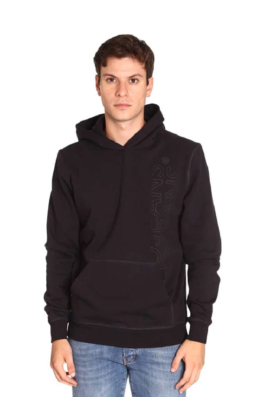 Liu Jo Men's Black Hoodie - M223P203 Mirror Design Casual Pullover