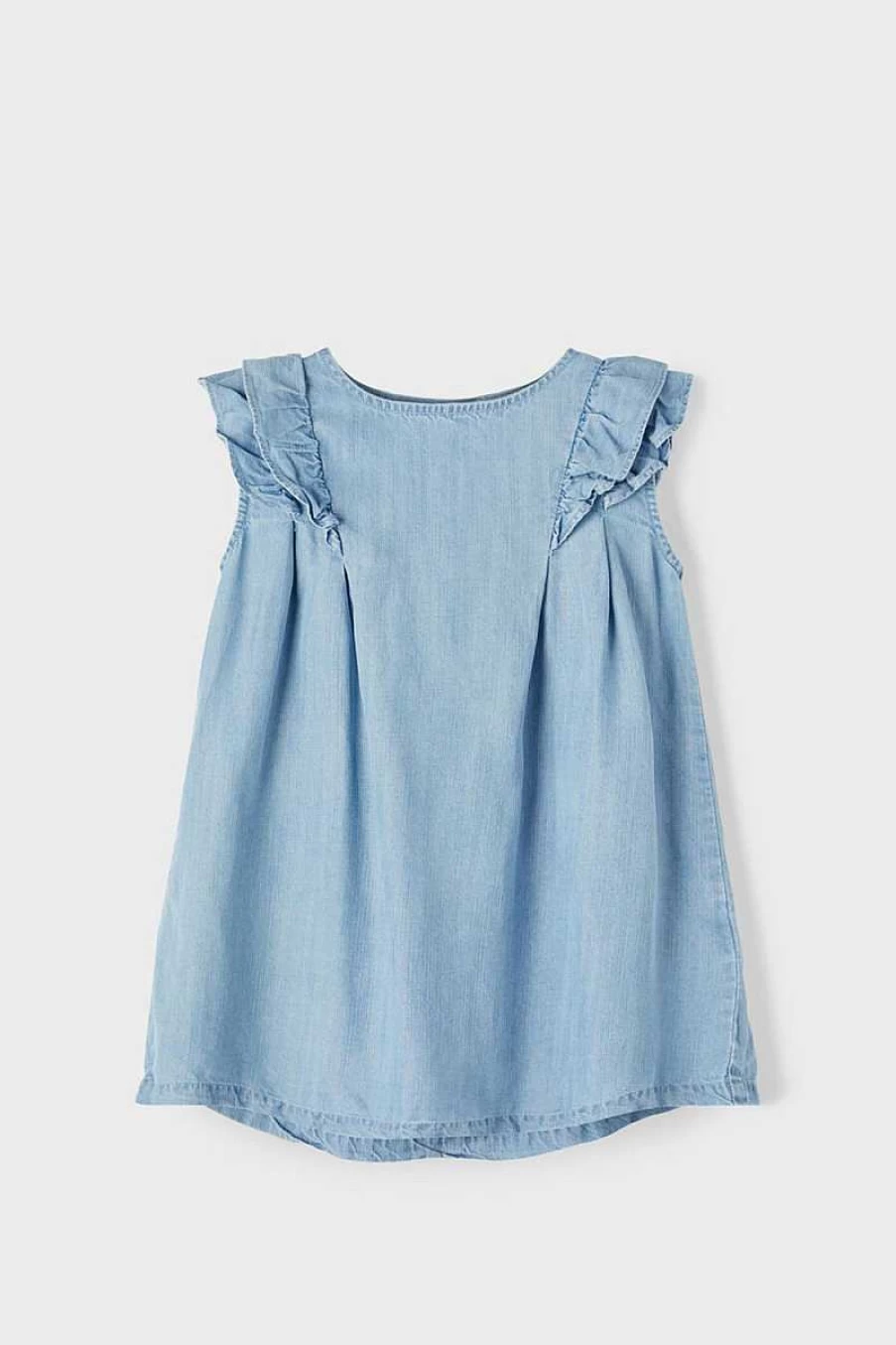 Name.it Girls' Bell Denim Dress - Stylish Denim Outfit for Kids
