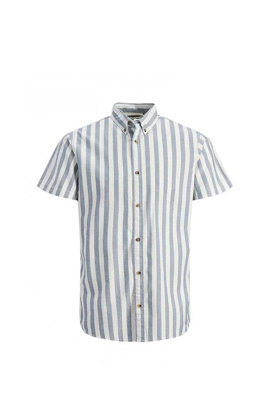 Jack & Jones Kids' Blue & White Striped Short Sleeve Shirt for Boys & Girls