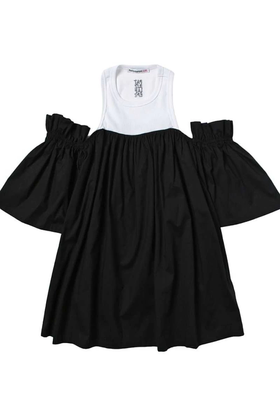 "Patrizia Pepe Girls' Dress 7A0446 in White and Black"