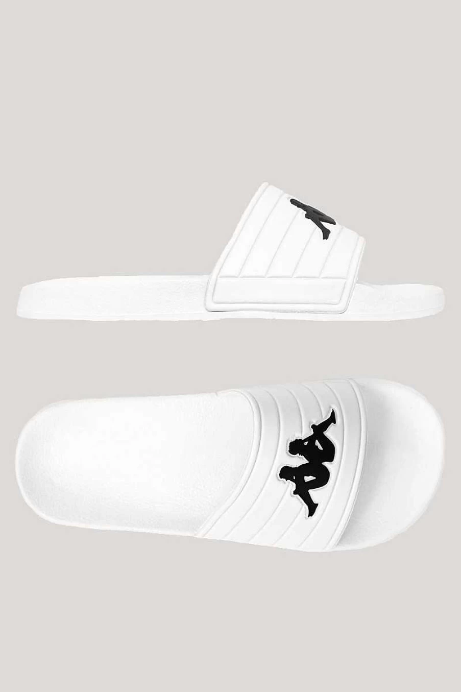 Kappa Men's White Logo Slippers - Comfortable Casual Slide Sandals for Men