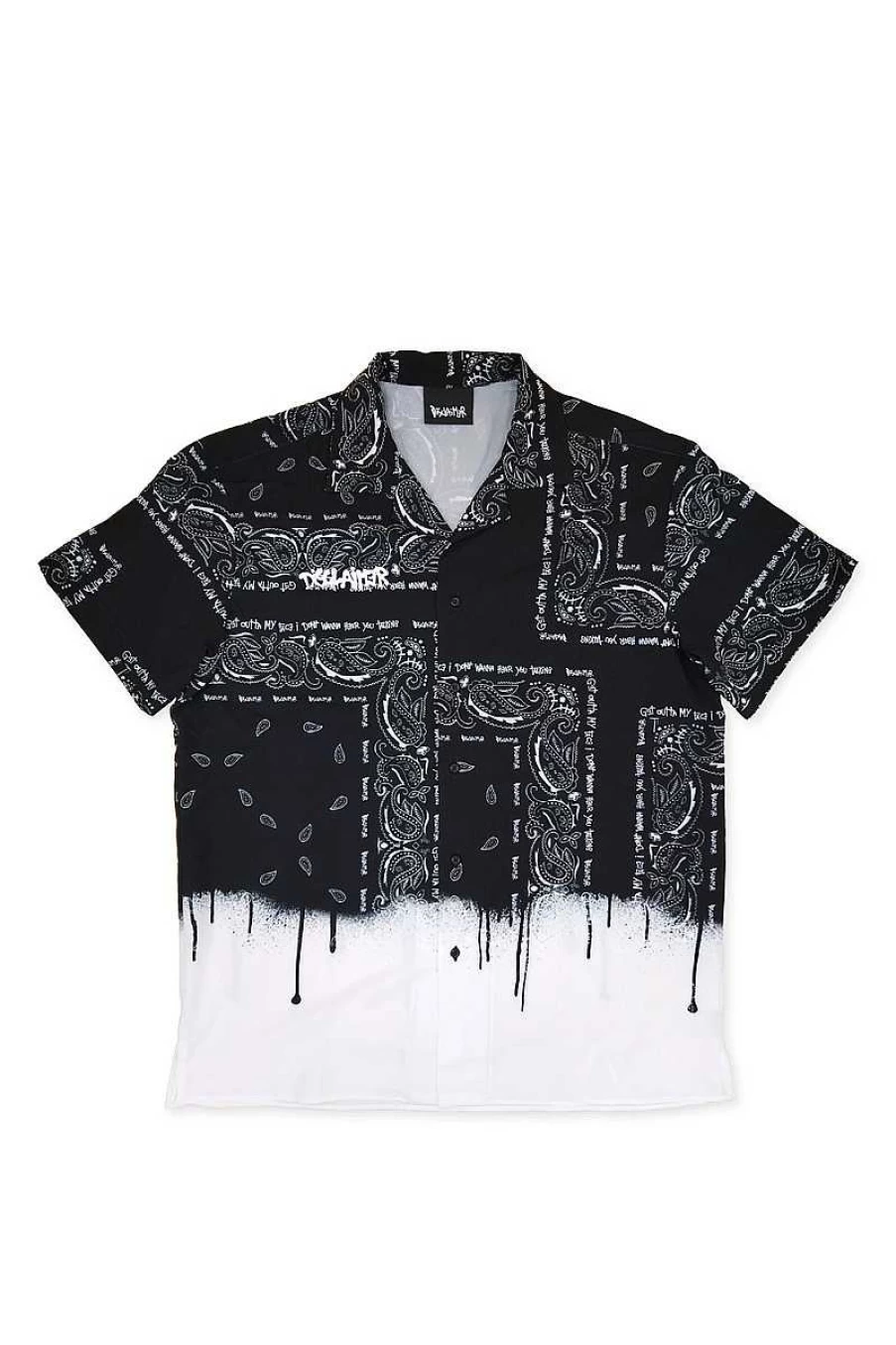 Disclaimer Men's Black Paisley Print Shirt - Stylish Casual Button-Up for Men