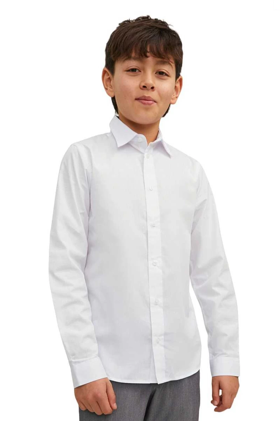 Jack & Jones Boys' Basic White T-Shirt | Classic Fit Cotton Top for Kids