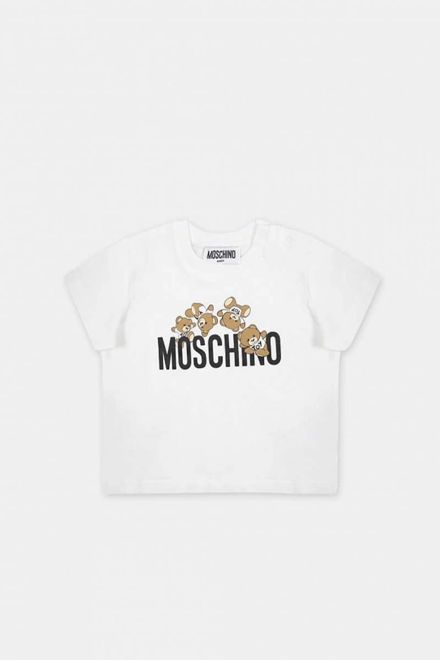 Moschino Kids White Graphic T-Shirt | MWM032-LAA03 | Cotton Casual Tee for Children