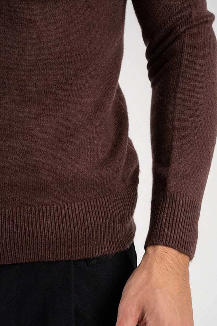 Over-d Men's Bordeaux Crew Neck Sweater - Classic Casual Knit Pullover