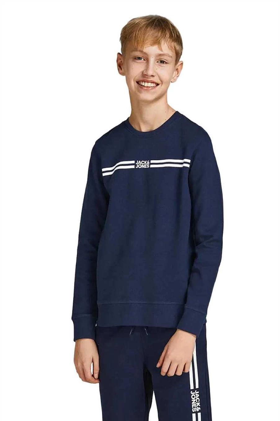 Jack & Jones Navy Kids' Crew Neck Sweatshirt - Soft Cotton Pullover for Children 12200793
