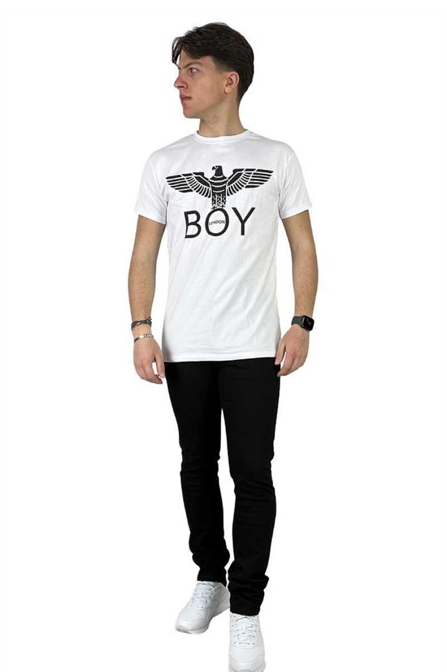 Boy London Men's Half Sleeve Blue and White T-Shirt 7326