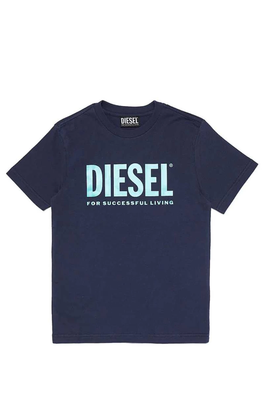 Diesel Kids' Blue Logo Print T-Shirt - 00J4P6-SS22