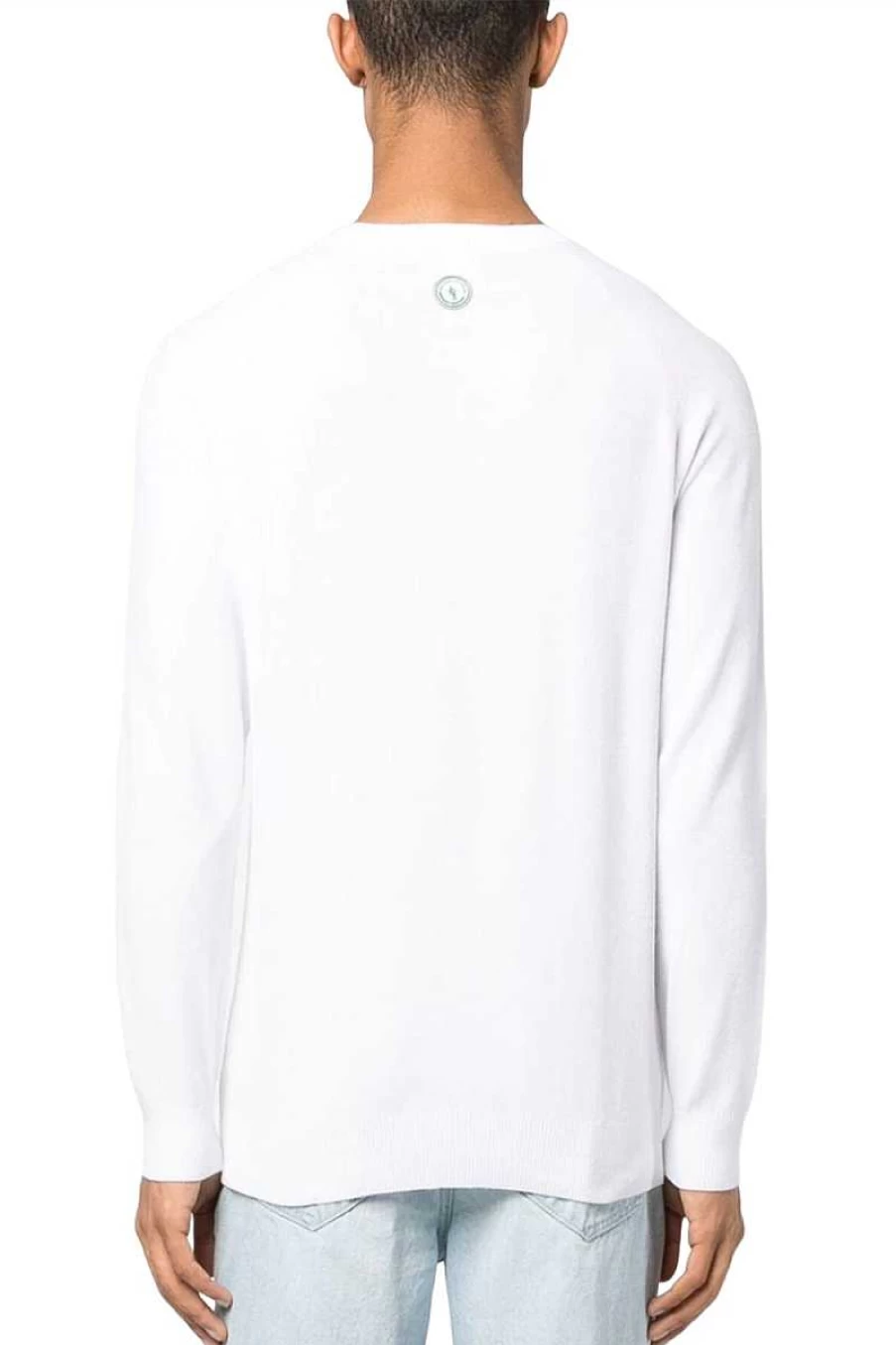 Richmond Men's Optical White Sweater UMP23110MA - Classic Knit Pullover for Men