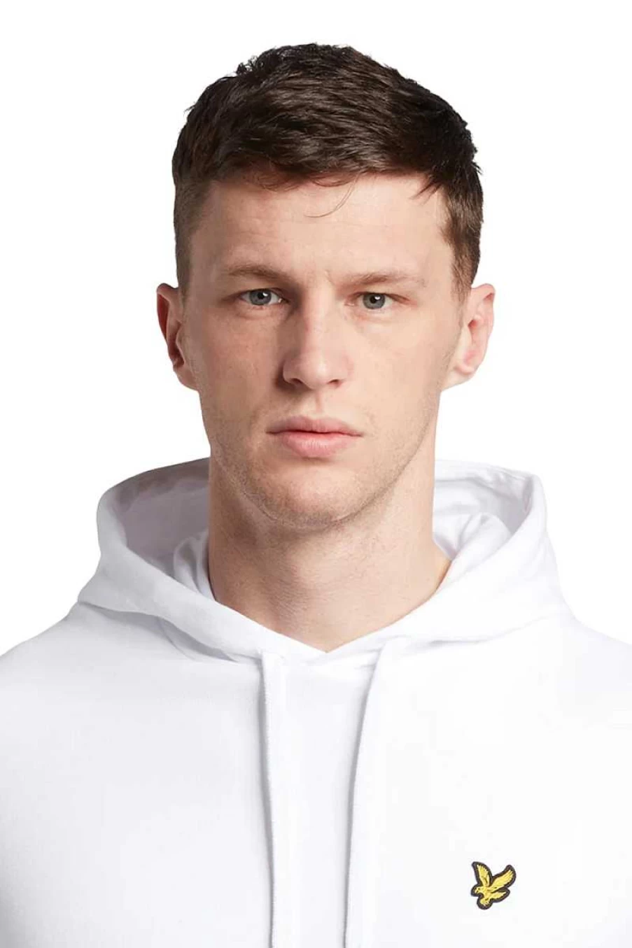 Lyle & Scott Men's White Hoodie Pullover - ML416Voge Classic Cotton Sweatshirt