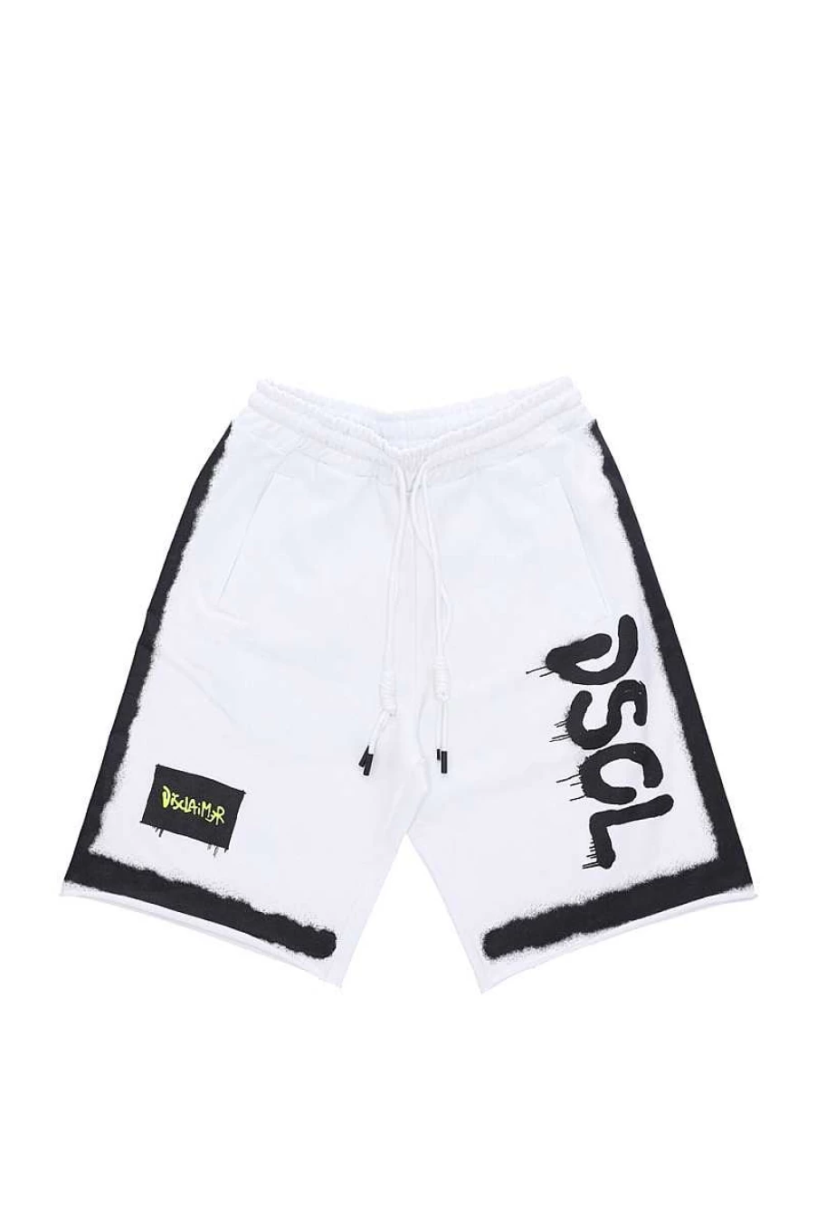 Disclaimer Bermuda Men's White Shorts - Classic 23Eds53458 Style