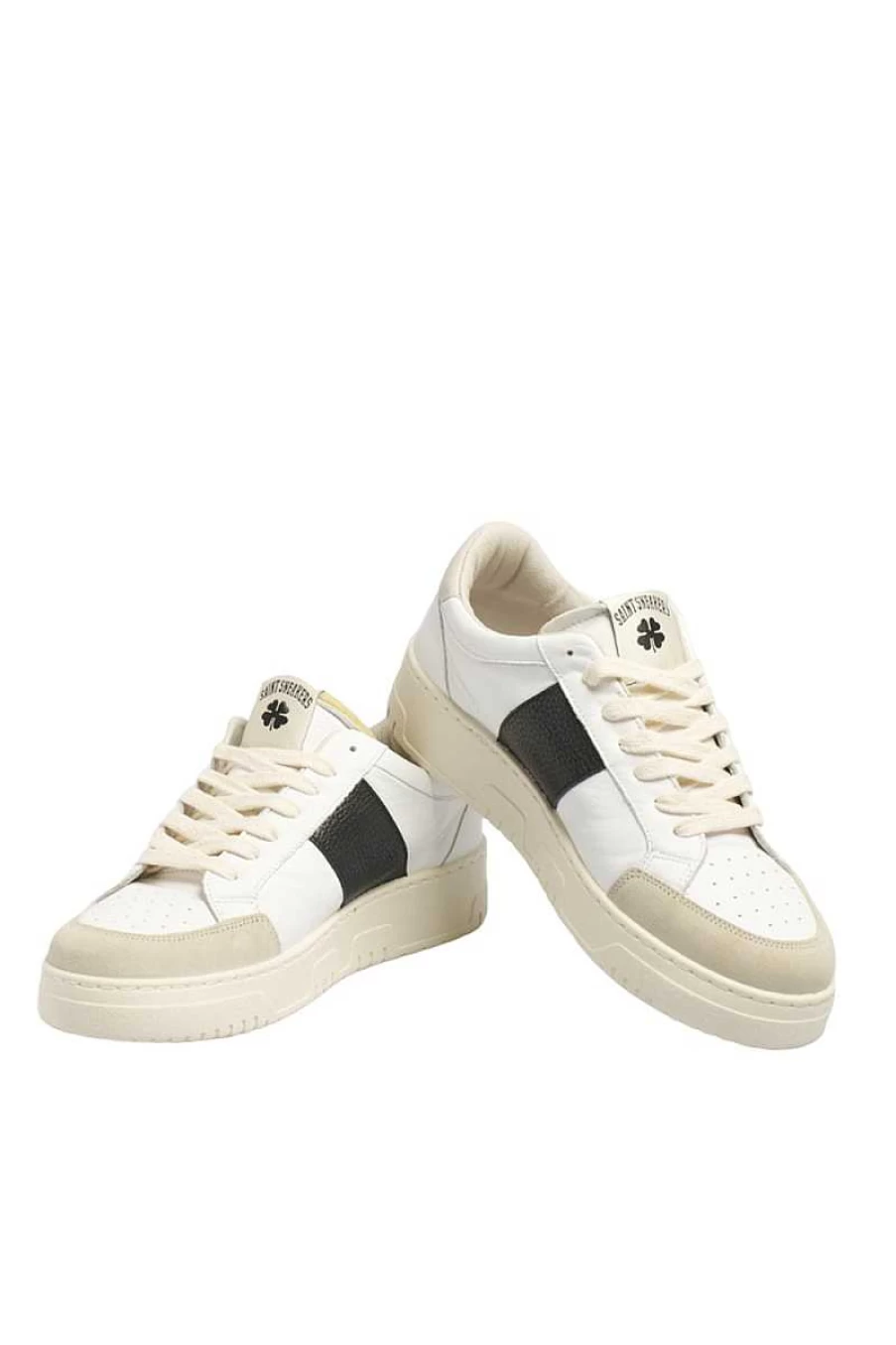 Saint Sneakers Men's White & Black Sail Fashion Sneakers for Casual Wear