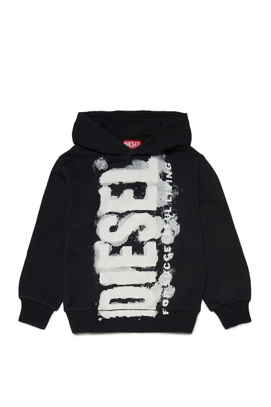 Diesel Kids' Kyau6 Black Sweatshirt - J01115 - Children's Casual Pullover