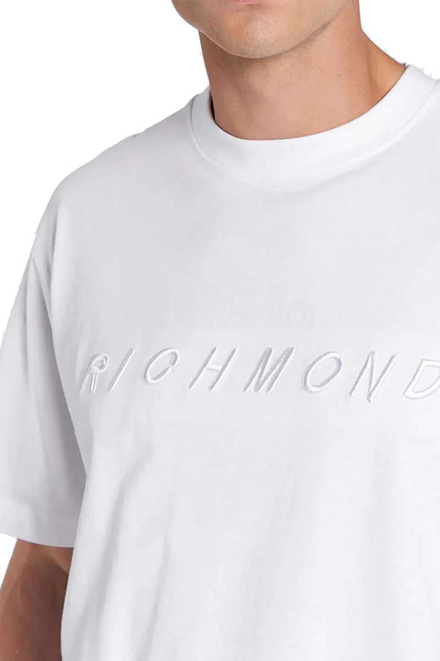 Richmond Men's Optical White T-Shirt - Premium Cotton Uma22100Ts Tee for Men