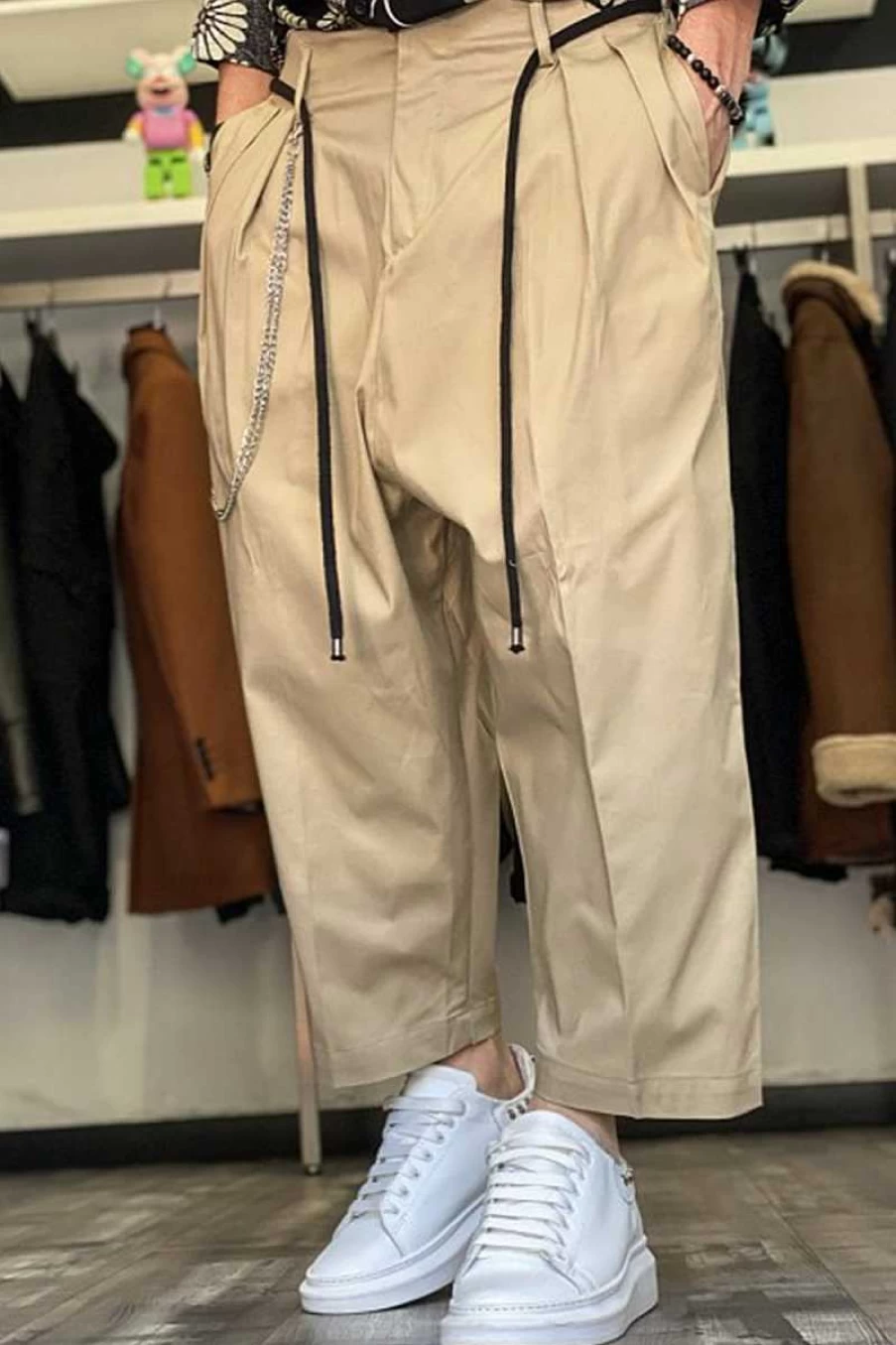 New Job Brand Kyoto Beige Men's Casual Pants for Comfort & Style