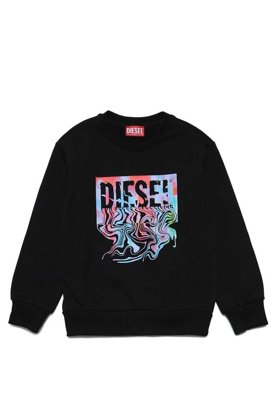 Diesel Kids Black Sweatshirt J01441-0Iajh - Boys & Girls Casual Pullover Hoodie