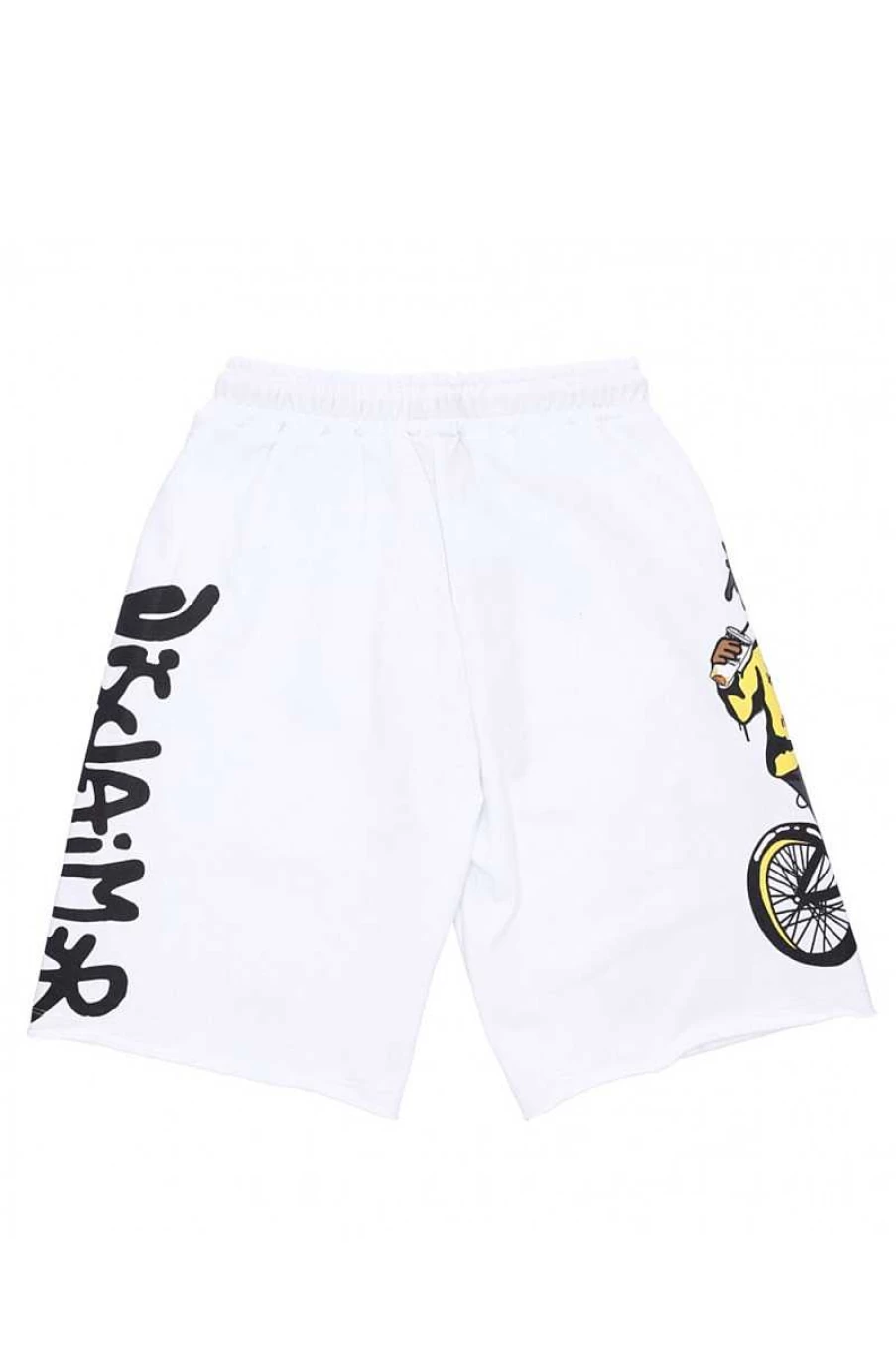Disclaimer Bermuda Men's White Shorts - 23Eds53645 Classic Fit Casual Summer Beachwear