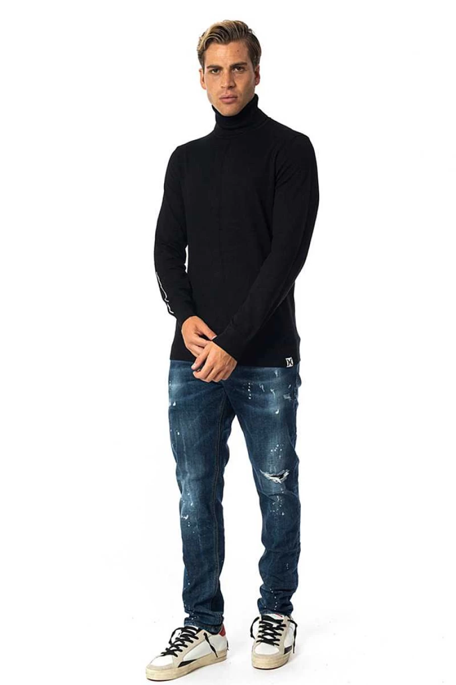 Richmond Men's Black Orik Uma23187Lu Sweater