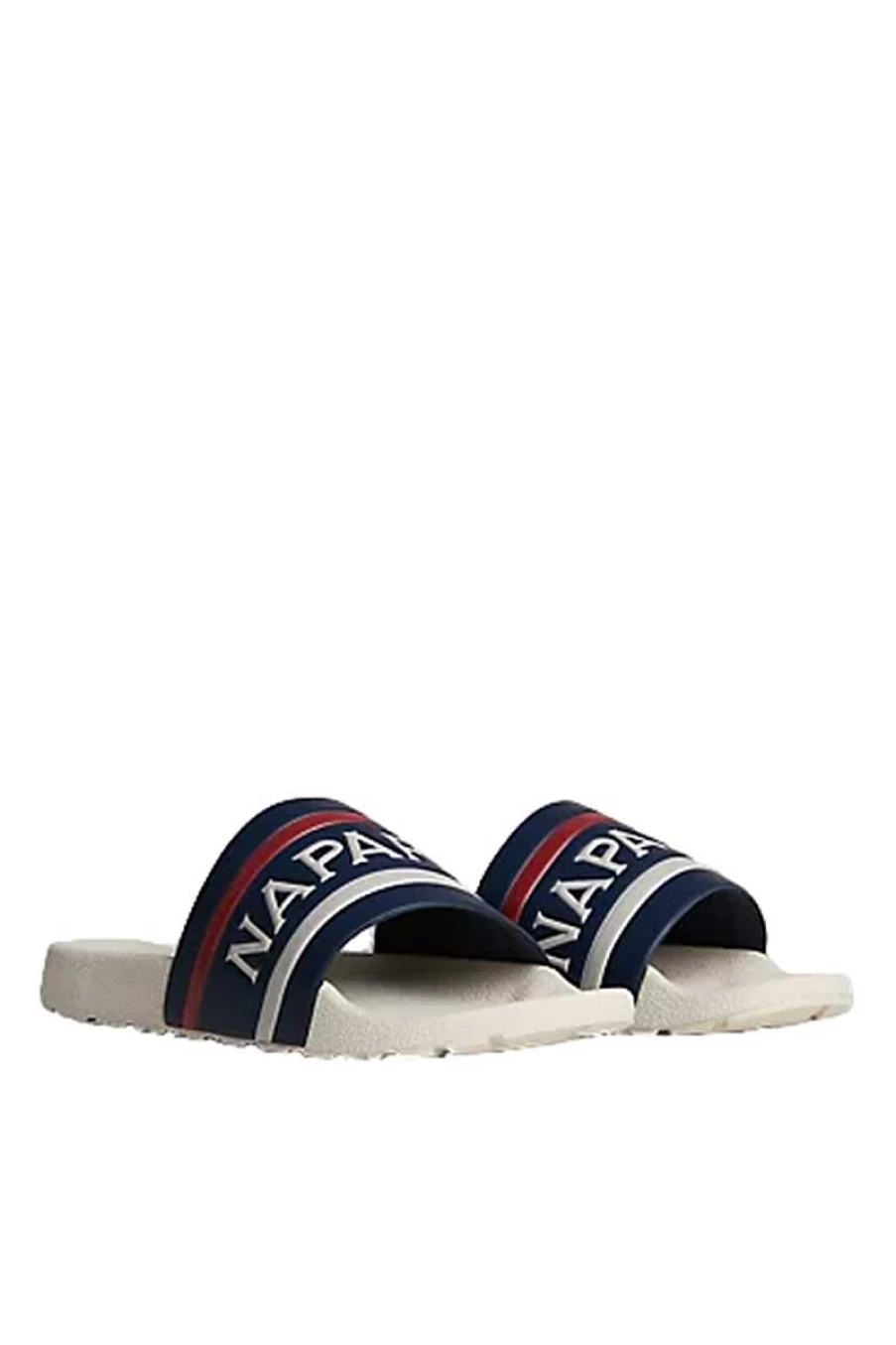 Napapijri Men's White and Navy Slippers Np0A4Gtvco 01A - Comfortable Casual Footwear