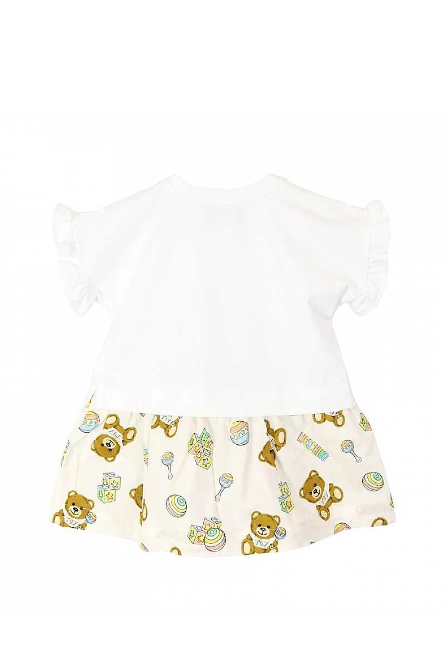 Moschino Kids' Flounce Dress and Pants Set in White & Multi Colors for Girls and Boys
