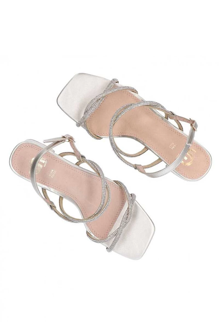 Gold&Gold Women's GP438 Jeweled Sandals – Elegant Gold Embellished Footwear for Ladies