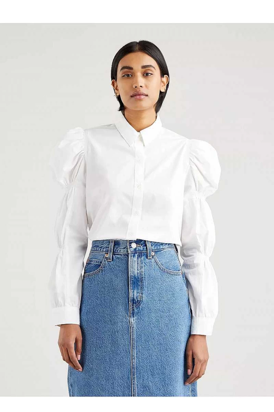 Levi's Women's Zuma White Shirt with Ruffled Sleeves Style A1883-0000