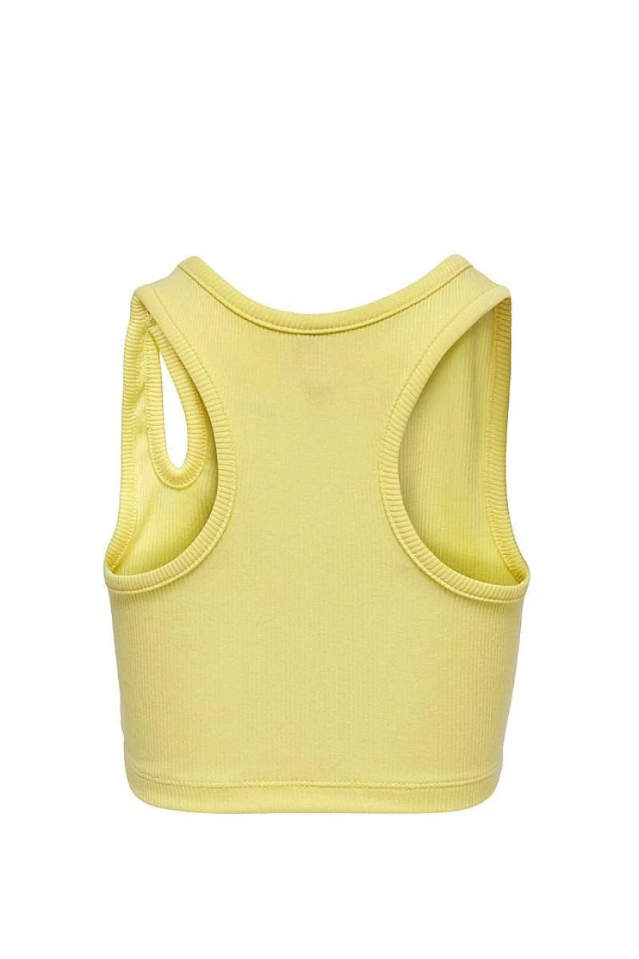 "ONLY Girls' Ribbed Short Sleeve Top in Yellow | Style 15263437"