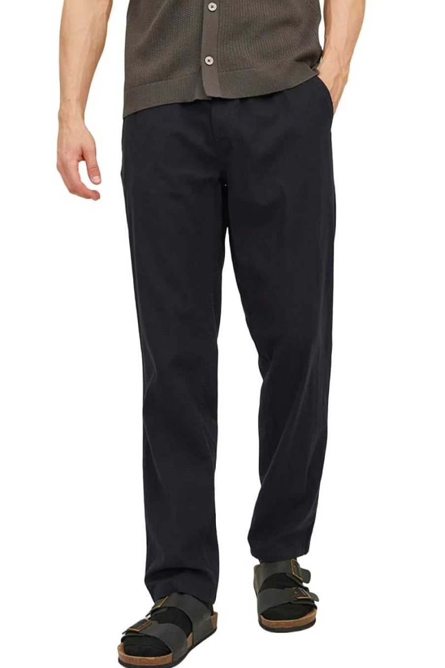 Jack & Jones Men's Black Pants 12237648 - Classic Fit Casual Trousers for Men