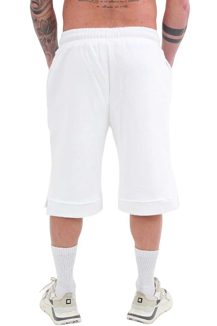 Disclaimer Men's Bermuda Shorts - White & Green Casual Summer Wear