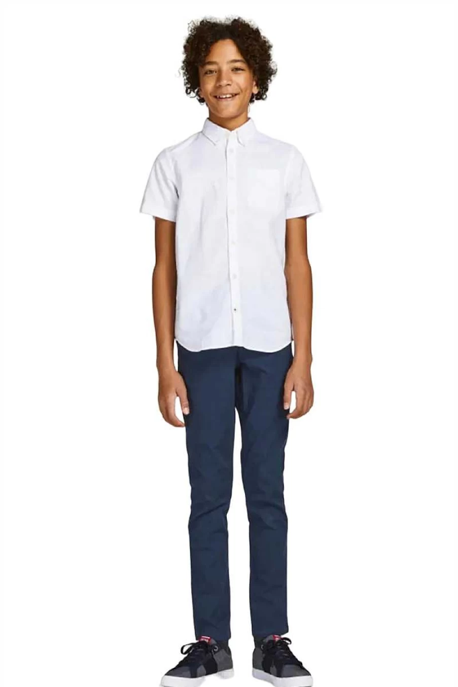 Jack & Jones Boys' Elegant Blue Linen Trousers | Comfortable Summer Pants for Kids