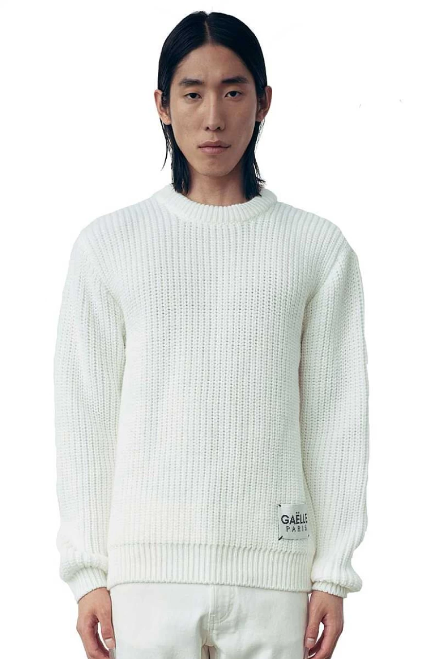"Gaelle Men's Cream Knitwear Sweater GBU01407"