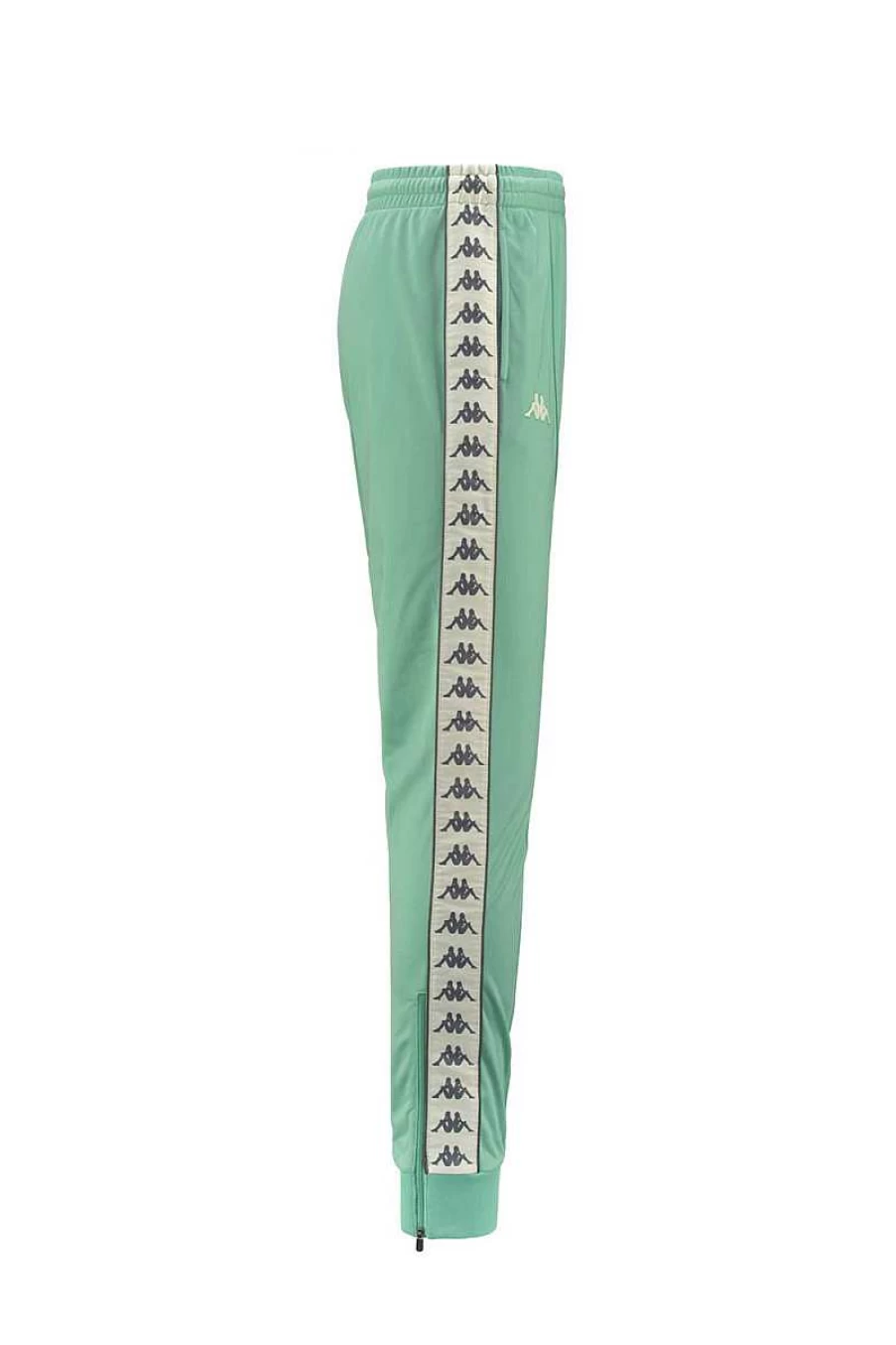 Kappa Men's Slim Fit Tracksuit Trousers 222 Banda Rastoria - Green Sage & Beige