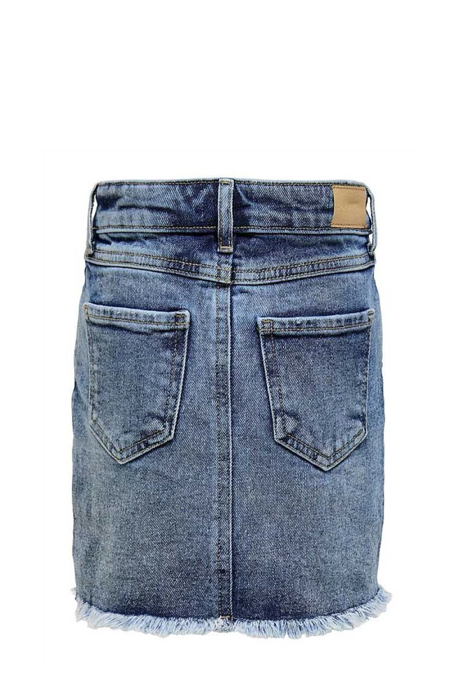 Only Girls' Light Blue Denim Jeans Skirt - Stylish & Comfortable for Teens