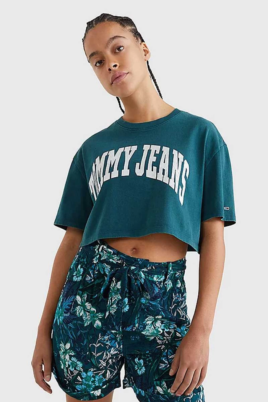 Tommy Hilfiger Women's Oversized T-Shirt in Rainforest Green - Dw0Dw12835