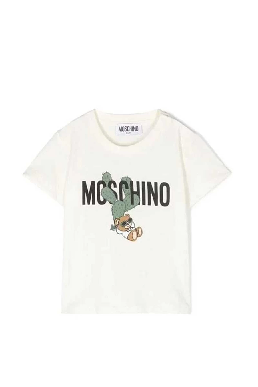Moschino Kids Milk Print T-Shirt - Mxm032-Laa02 Cotton Tee for Children