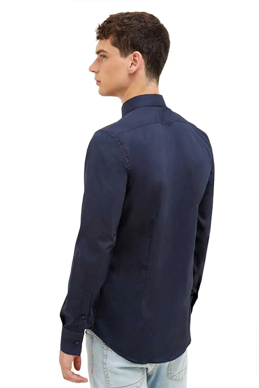 Liu Jo Men's Slim Fit Stretch Shirt M000P201 Milano 701 - Dark Blue Casual Dress Shirt