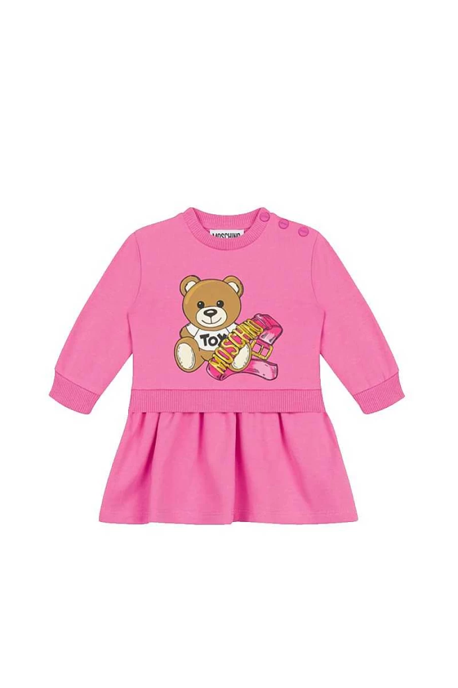 Moschino Girl's Strawberry Print Moon Design Dress - MBV08K-LDA16